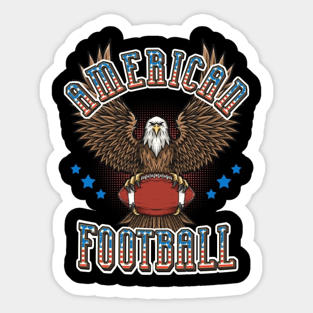 American Football USA Flag Bald Eagle Sports Fan Sticker by Foxxy Merch